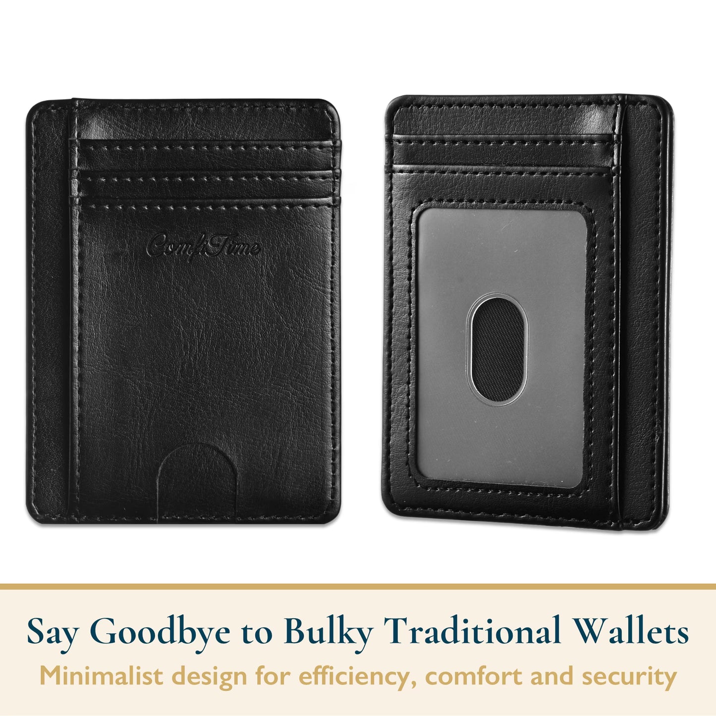 ComfiTime Slim Men's RFID Minimalist Leather Wallet