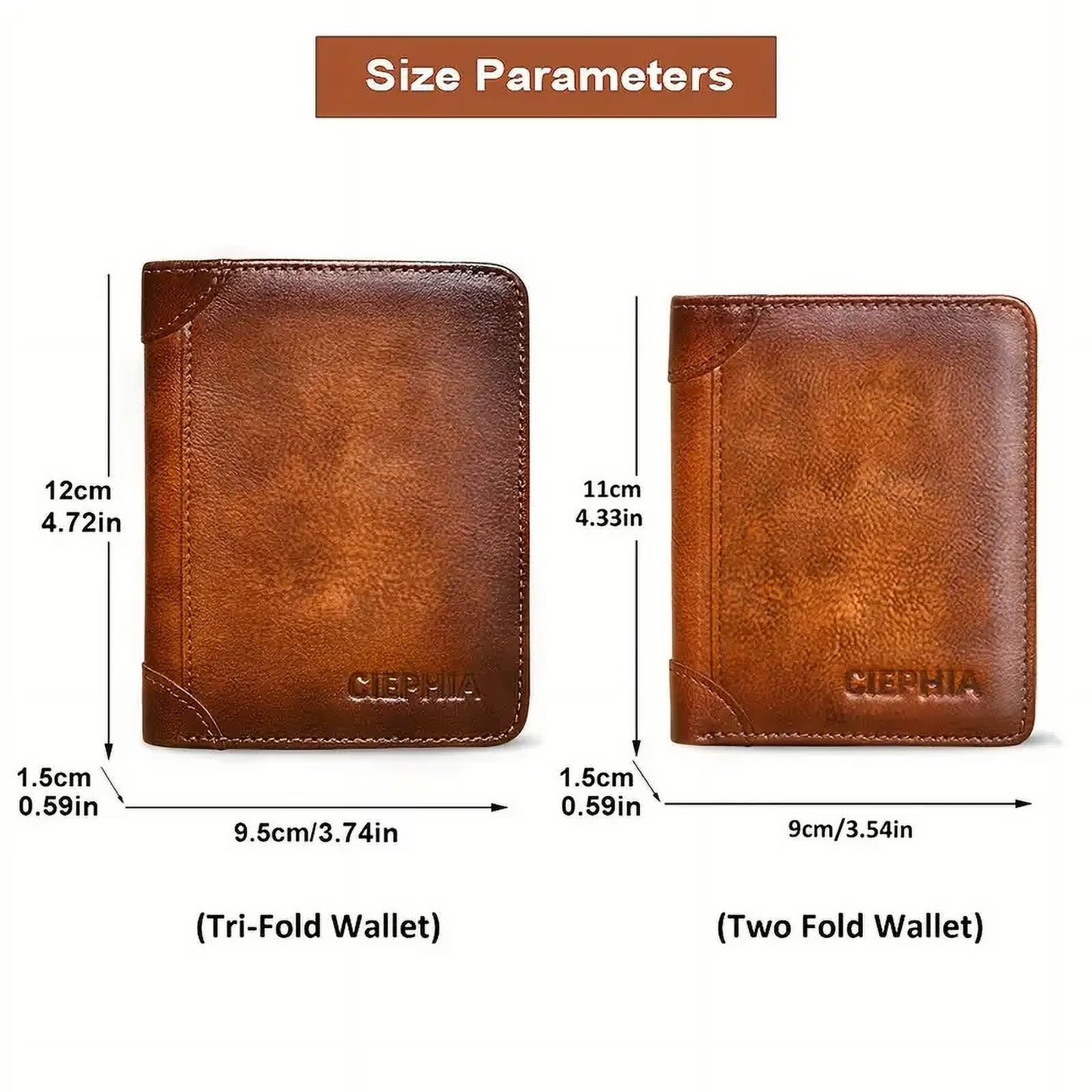 SUWU Genuine Leather RFID Wallet for Men