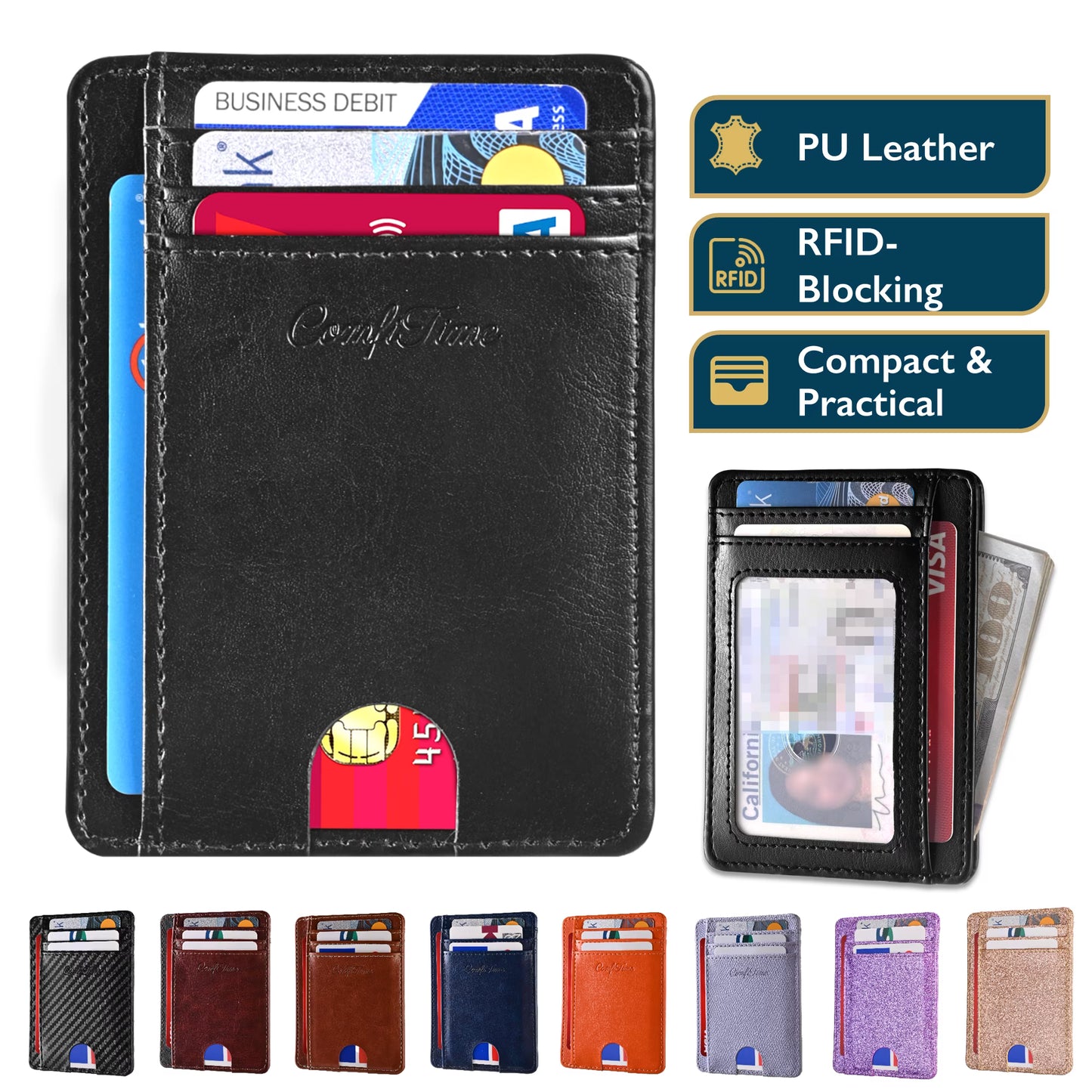 ComfiTime Slim Men's RFID Minimalist Leather Wallet