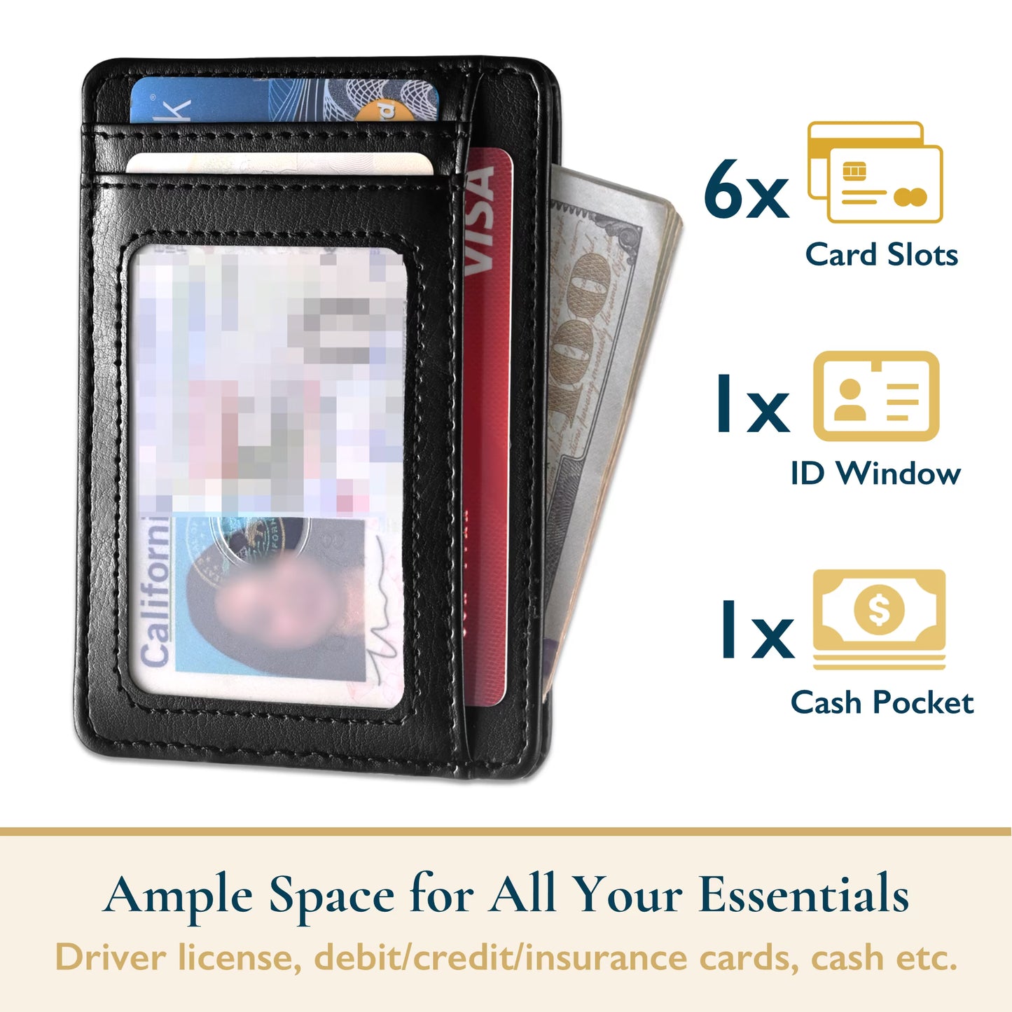 ComfiTime Slim Men's RFID Minimalist Leather Wallet
