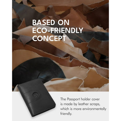 Fairwin Genuine Leather Passport Holder with AirTag Slot