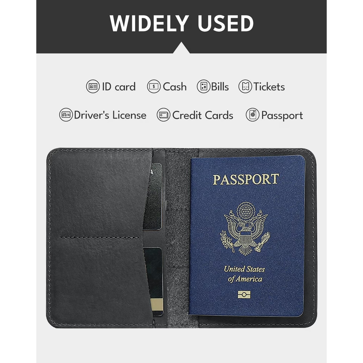Fairwin Genuine Leather Passport Holder with AirTag Slot
