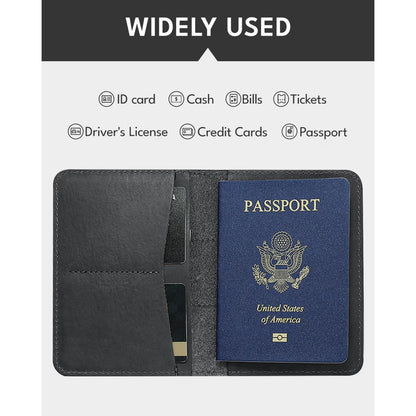 Fairwin Genuine Leather Passport Holder with AirTag Slot
