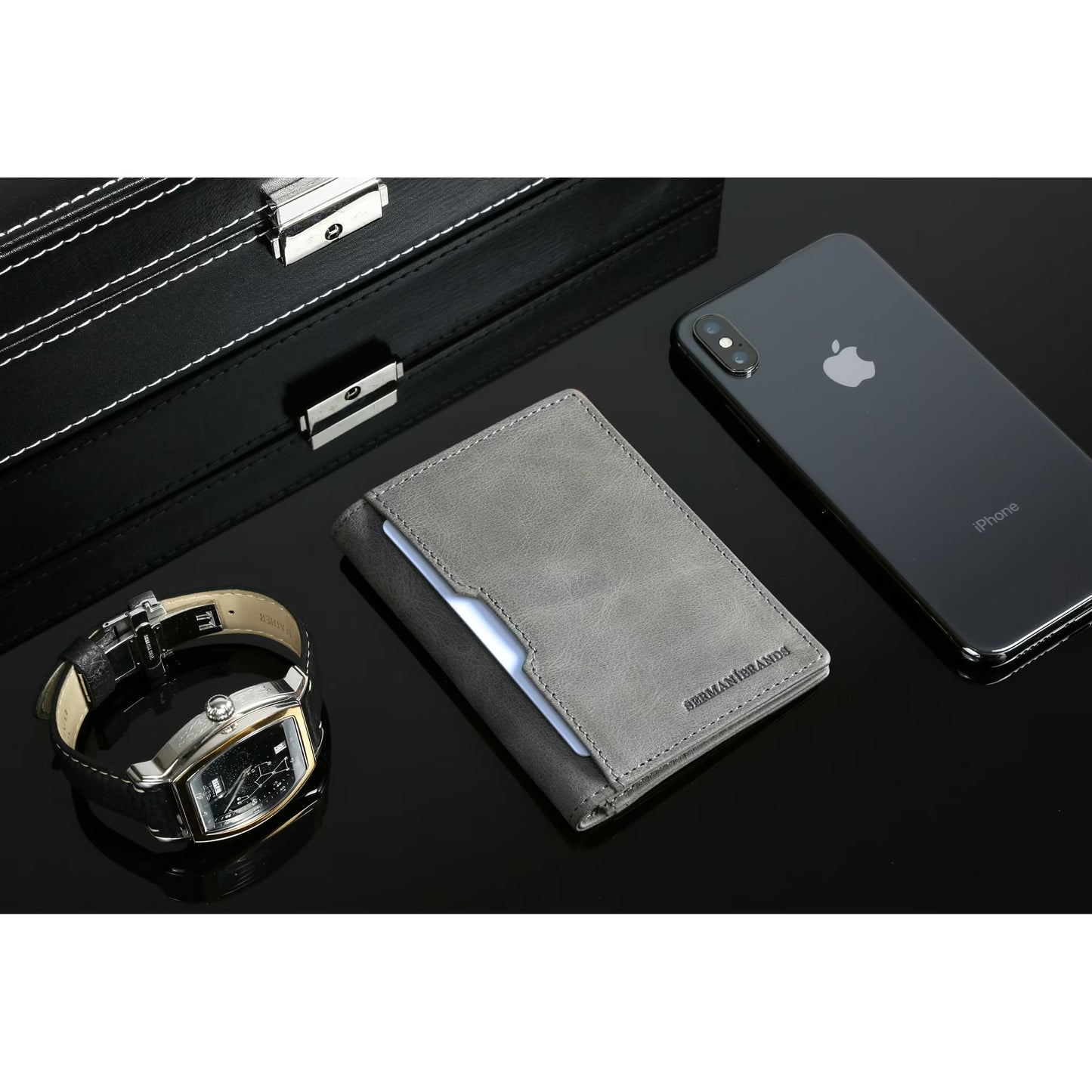 Serman Brands Slim RFID Blocking Leather Wallet for Men