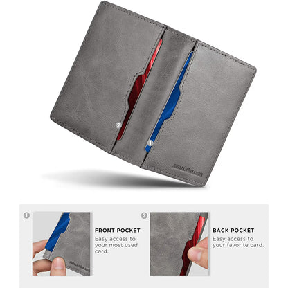 Serman Brands Slim RFID Blocking Leather Wallet for Men