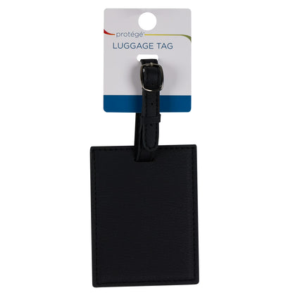 Protégé Faux Pebble Leather Luggage Tag with Privacy Cover