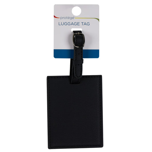 Protégé Faux Pebble Leather Luggage Tag with Privacy Cover