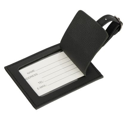 Protégé Faux Pebble Leather Luggage Tag with Privacy Cover
