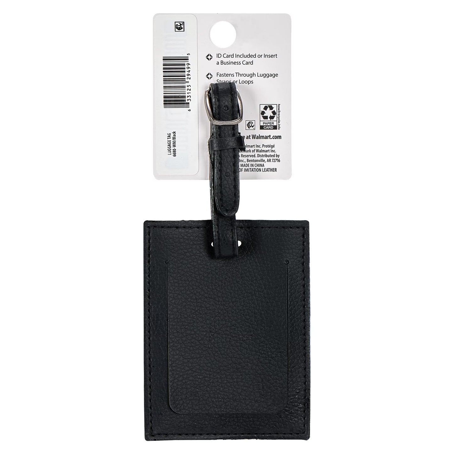 Protégé Faux Pebble Leather Luggage Tag with Privacy Cover