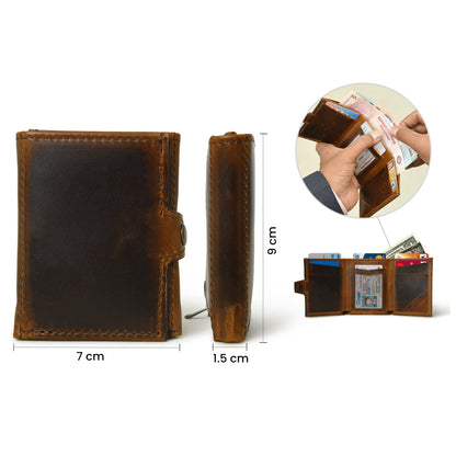 Full Grain Leather Trifold Wallet for Men