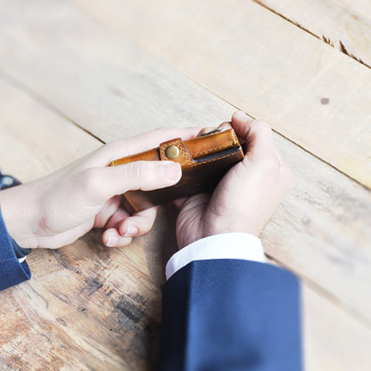 Full Grain Leather Trifold Wallet for Men