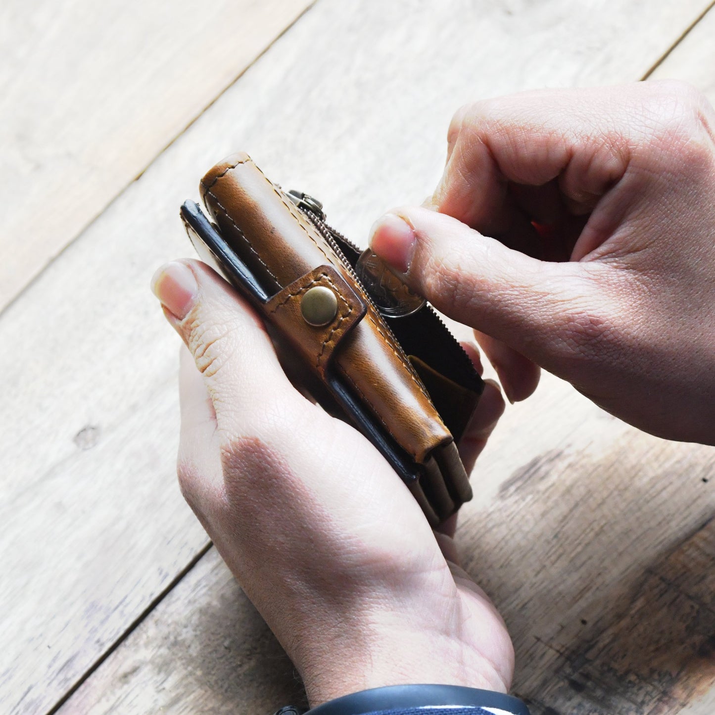 Full Grain Leather Trifold Wallet for Men