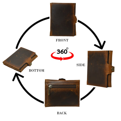Full Grain Leather Trifold Wallet for Men