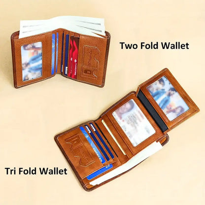 SUWU Genuine Leather RFID Wallet for Men