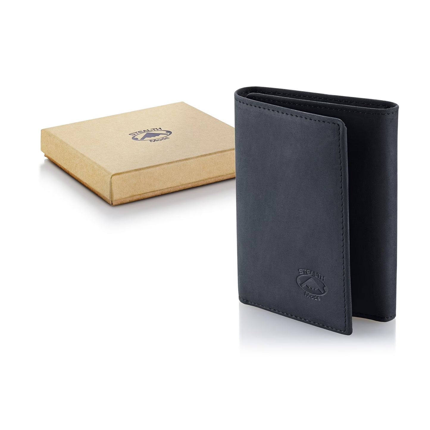 Stealth Mode Trifold RFID Blocking Leather Wallet for Men