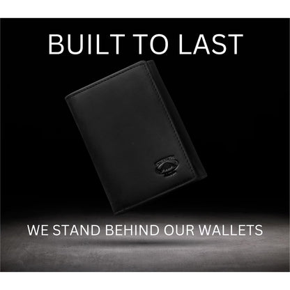 Stealth Mode Trifold RFID Blocking Leather Wallet for Men