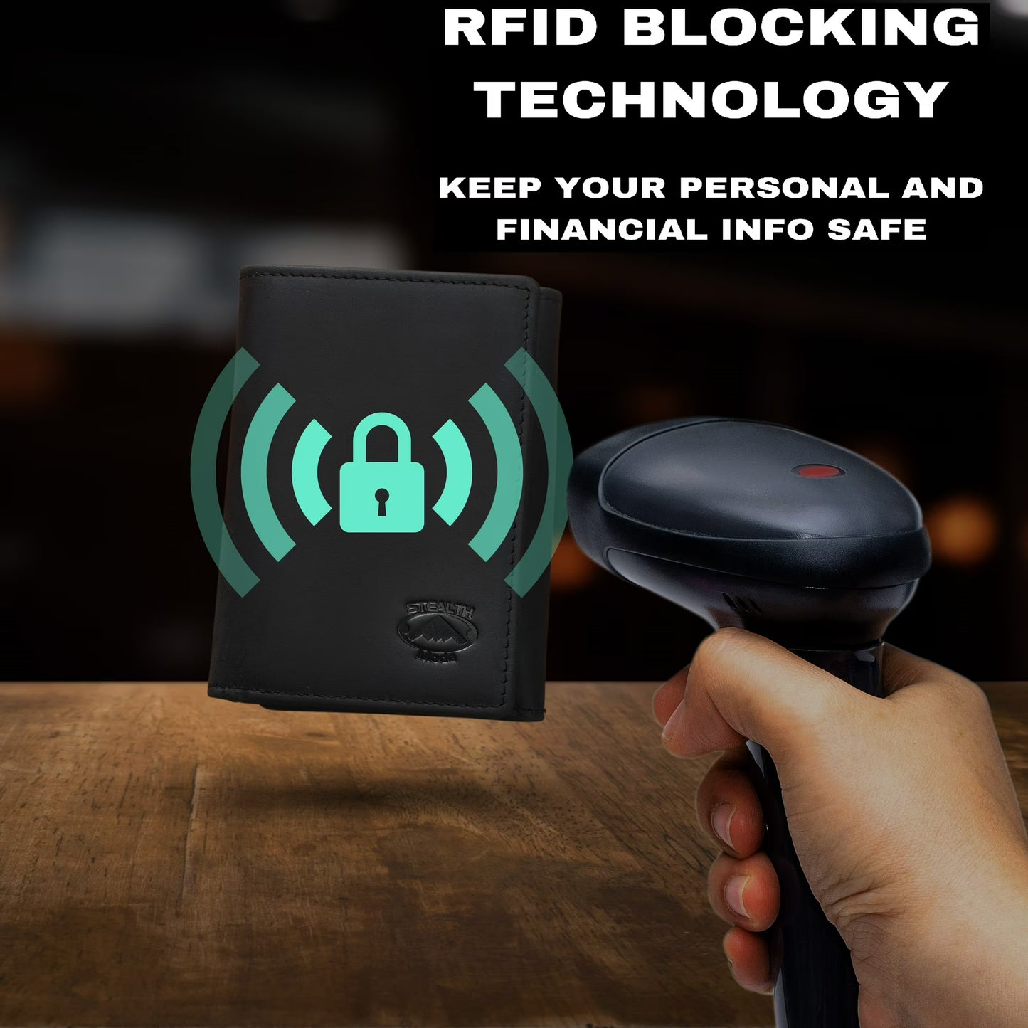 Stealth Mode Trifold RFID Blocking Leather Wallet for Men