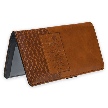 Christian Art Gifts Vegan Leather Checkbook Cover with Scripture Design